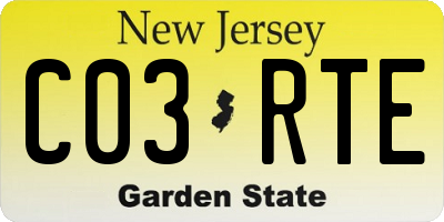 NJ license plate C03RTE