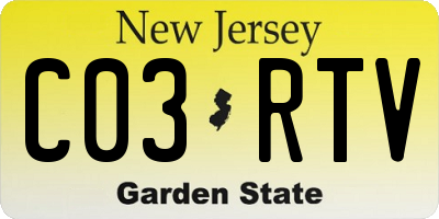 NJ license plate C03RTV