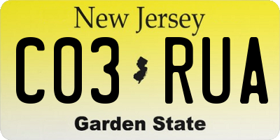 NJ license plate C03RUA