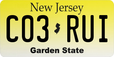 NJ license plate C03RUI