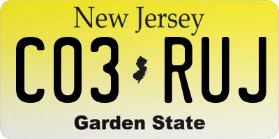 NJ license plate C03RUJ
