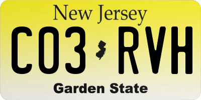 NJ license plate C03RVH