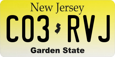 NJ license plate C03RVJ