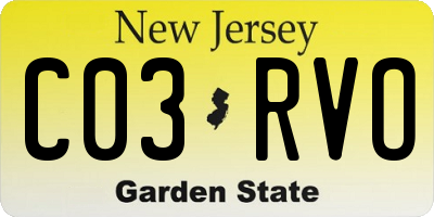 NJ license plate C03RVO
