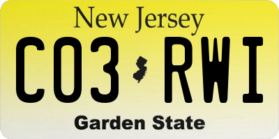 NJ license plate C03RWI
