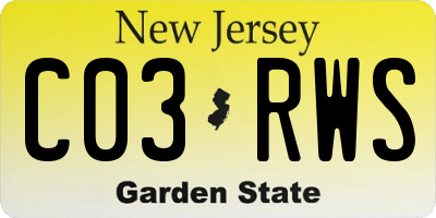 NJ license plate C03RWS