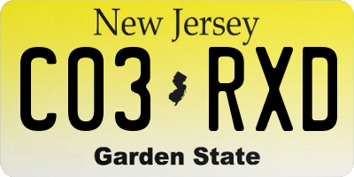 NJ license plate C03RXD