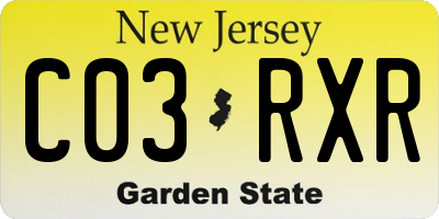 NJ license plate C03RXR