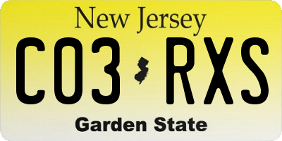 NJ license plate C03RXS
