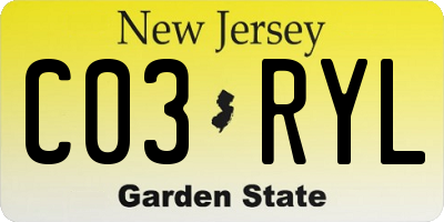 NJ license plate C03RYL
