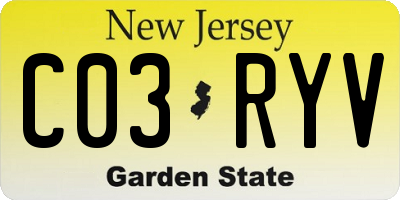 NJ license plate C03RYV