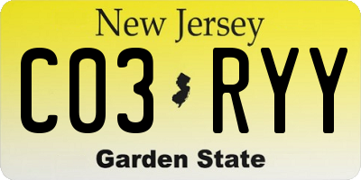 NJ license plate C03RYY