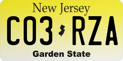 NJ license plate C03RZA