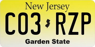 NJ license plate C03RZP