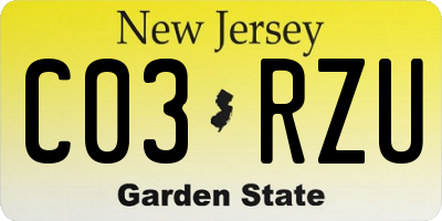 NJ license plate C03RZU