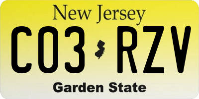 NJ license plate C03RZV