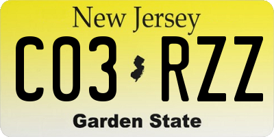 NJ license plate C03RZZ