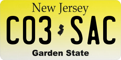 NJ license plate C03SAC