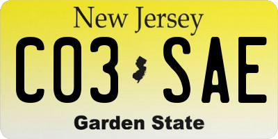 NJ license plate C03SAE