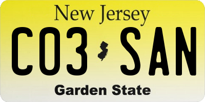 NJ license plate C03SAN