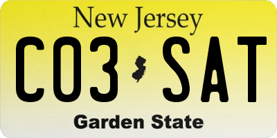 NJ license plate C03SAT