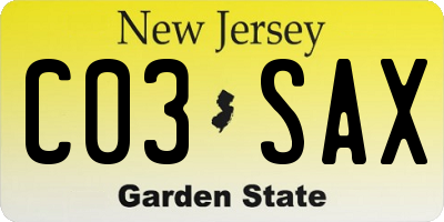 NJ license plate C03SAX
