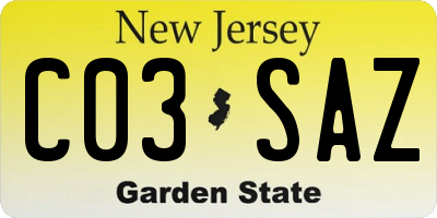 NJ license plate C03SAZ