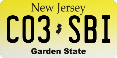 NJ license plate C03SBI
