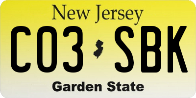NJ license plate C03SBK