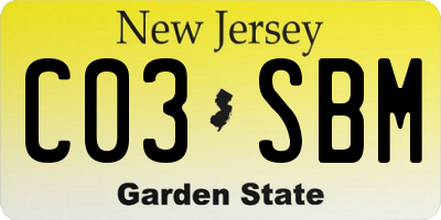 NJ license plate C03SBM