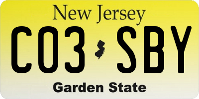 NJ license plate C03SBY