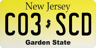 NJ license plate C03SCD