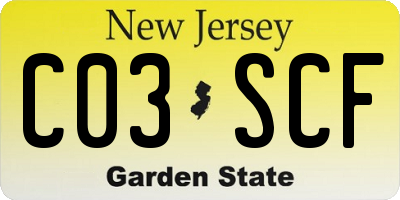 NJ license plate C03SCF
