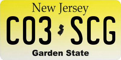 NJ license plate C03SCG