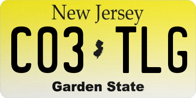NJ license plate C03TLG