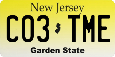 NJ license plate C03TME
