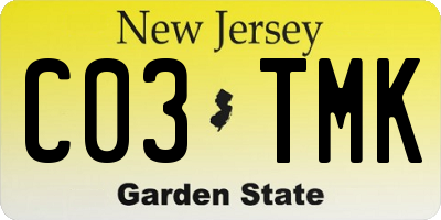 NJ license plate C03TMK