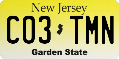 NJ license plate C03TMN