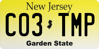 NJ license plate C03TMP