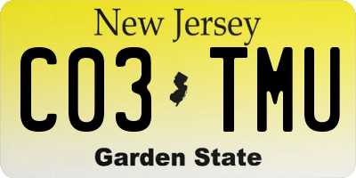 NJ license plate C03TMU