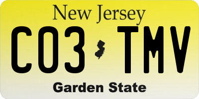 NJ license plate C03TMV