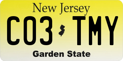 NJ license plate C03TMY
