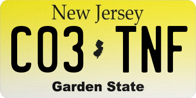 NJ license plate C03TNF