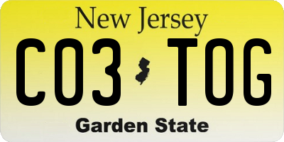 NJ license plate C03TOG