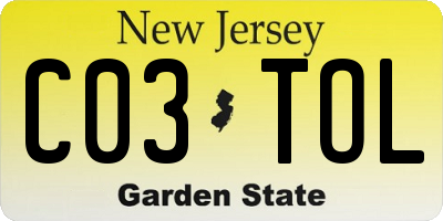 NJ license plate C03TOL