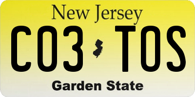 NJ license plate C03TOS