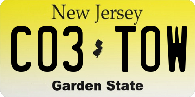 NJ license plate C03TOW