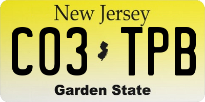 NJ license plate C03TPB