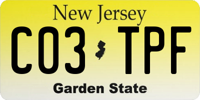 NJ license plate C03TPF