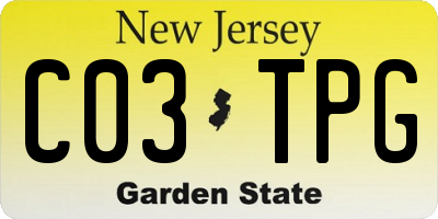 NJ license plate C03TPG